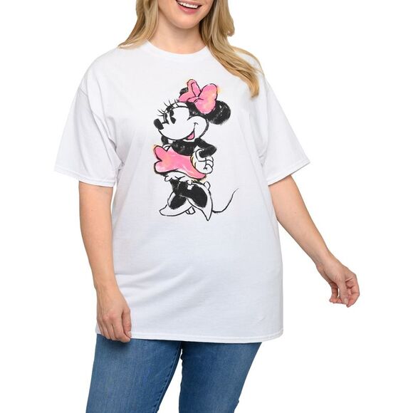 Disney Women's Plus Size Minnie Mouse T-Shirt Sketch Art White (Size 4X Only) - Picture 6 of 6